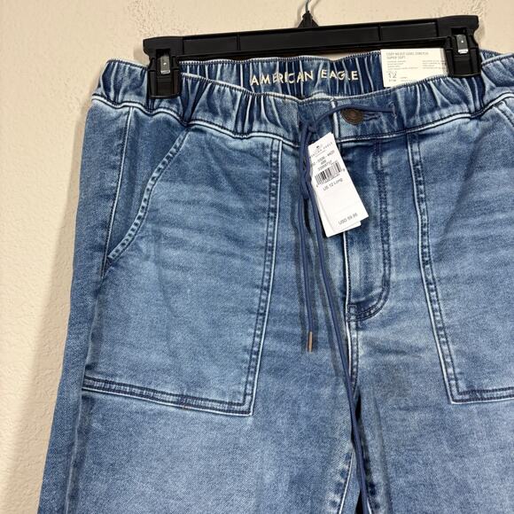 American Eagle 12 Long Cozy Next Level Stretch Jogger Jegging Blue Super Soft - Picture 4 of 12